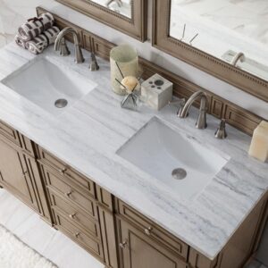 James Martin 157-V60D-WW Bristol 60 Inch Double Vanity in Whitewashed Walnut