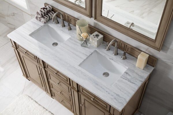 James Martin 157-V60D-WW Bristol 60 Inch Double Vanity in Whitewashed Walnut