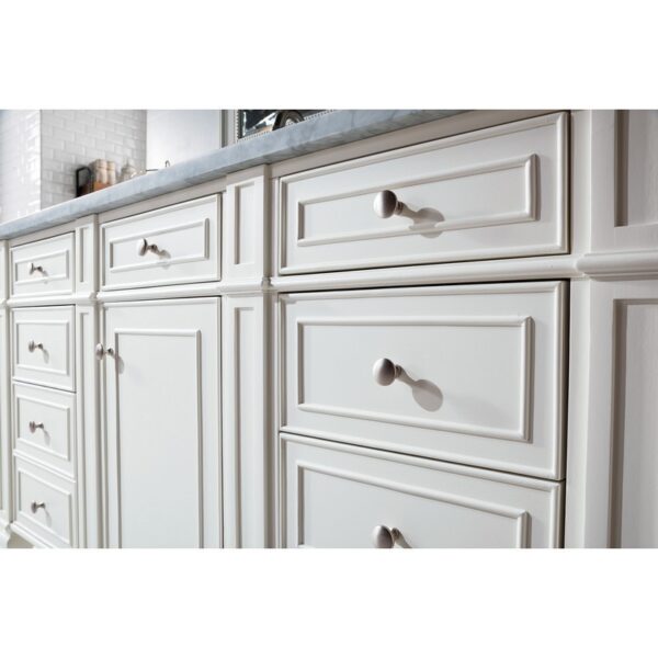 James Martin 157-V60S-BW-3CAR Bristol 60 Inch Single Vanity in Bright White with 3 cm Carrara Marble Top