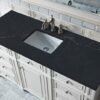 James Martin 157-V60S-BW-3CSP Bristol 60 Inch Single Vanity in Bright White with 3 cm Charcoal Soapstone Quartz Top with Sink