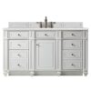 James Martin 157-V60S-BW-3ESR Bristol 60 Inch Single Vanity in Bright White with 3 CM Eternal Serena Quartz Top