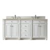 James Martin 157-V72-BW-3EMR Bristol 72 Inch Double Vanity in Bright White with 3 CM Eternal Marfil Quartz Top