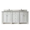 James Martin 157-V72-BW-3ESR Bristol 72 Inch Double Vanity in Bright White with 3 CM Eternal Serena Quartz Top