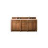 James Martin 157-V72-SBR-3EMR Bristol 72 Inch Double Vanity in Saddle Brown with 3 CM Eternal Marfil Quartz Top