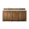 James Martin 157-V72-SBR-3ENC Bristol 72 Inch Double Vanity Cabinet with Ethereal Noctis Quartz Top - Saddle Brown