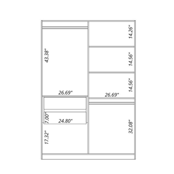 Manhattan Comfort Gramercy Modern 2-Section Freestanding Wardrobe Armoire Closet in White