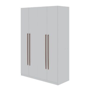 Manhattan Comfort Gramercy Modern 2-Section Freestanding Wardrobe Armoire Closet in White