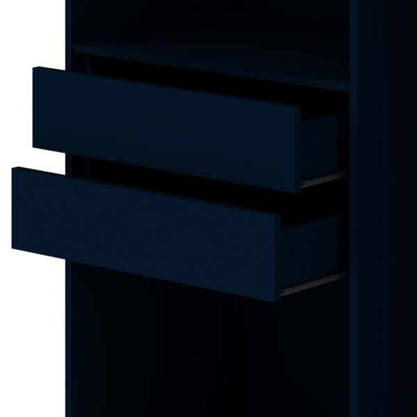 Manhattan Comfort Gramercy Modern 2-Section Freestanding Wardrobe Armoire Closet in Tatiana Midnight Blue