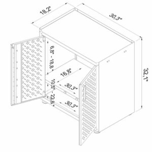 Manhattan Comfort 3-Piece Fortress Mobile Space-Saving Steel Garage Cabinet and Worktable 2.0 in Grey