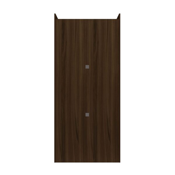 Manhattan Comfort Mulberry 35.9 Open Double Hanging Modern Wardrobe Closet with 2 Hanging Rods in Brown