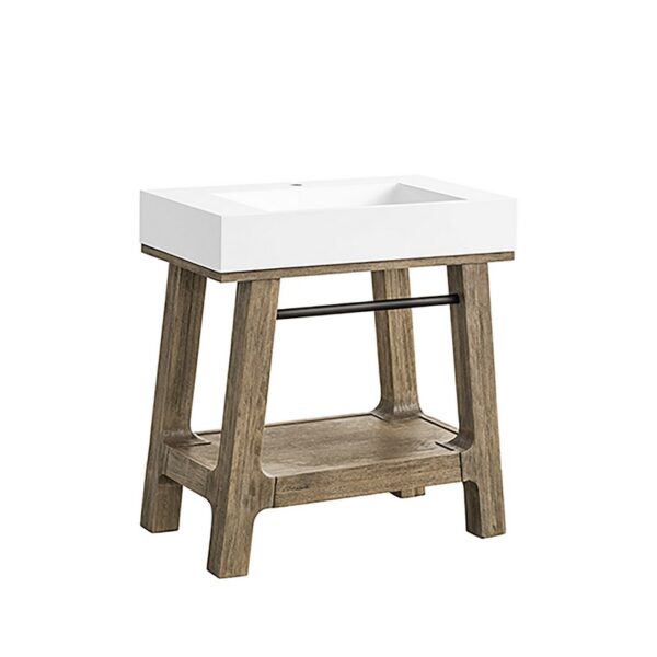 James Martin 165-V31.5-WTB Auburn 31 3/8 Inch Console Vanity with Mineral Composite Top - Weathered Timber