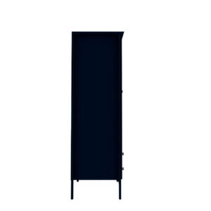 Manhattan Comfort Crown Full Wardrobe with Hanging and 2 Drawers in Tatiana Midnight Blue