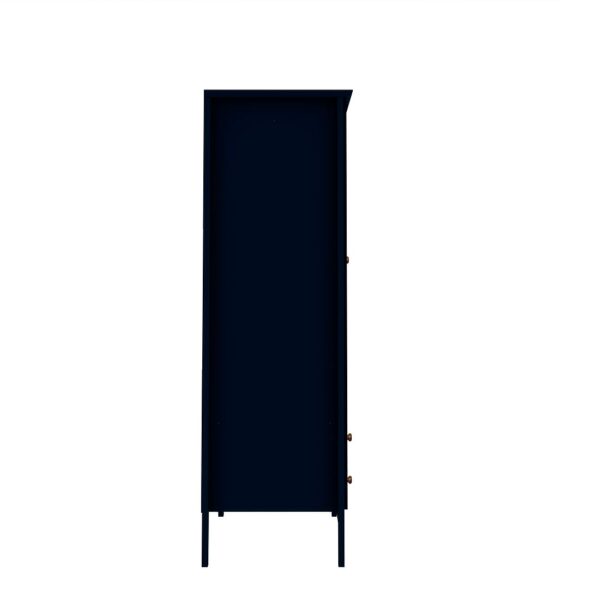 Manhattan Comfort Crown Full Wardrobe with Hanging and 2 Drawers in Tatiana Midnight Blue