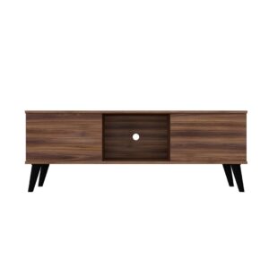 Manhattan Comfort Doyers 53.15 Mid-Century Modern TV Stand in Nut Brown