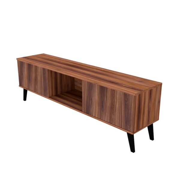 Manhattan Comfort Doyers 62.20 Mid-Century Modern TV Stand in Nut Brown