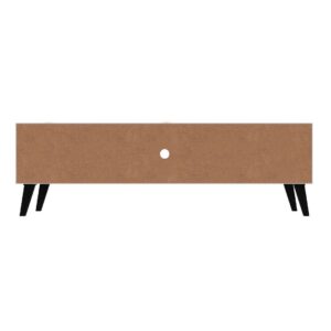 Manhattan Comfort Doyers 62.20 Mid-Century Modern TV Stand in White and Nut Brown