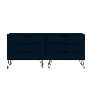 Manhattan Comfort Rockefeller 5-Drawer and 6-Drawer Tatiana Midnight Blue Dresser Set