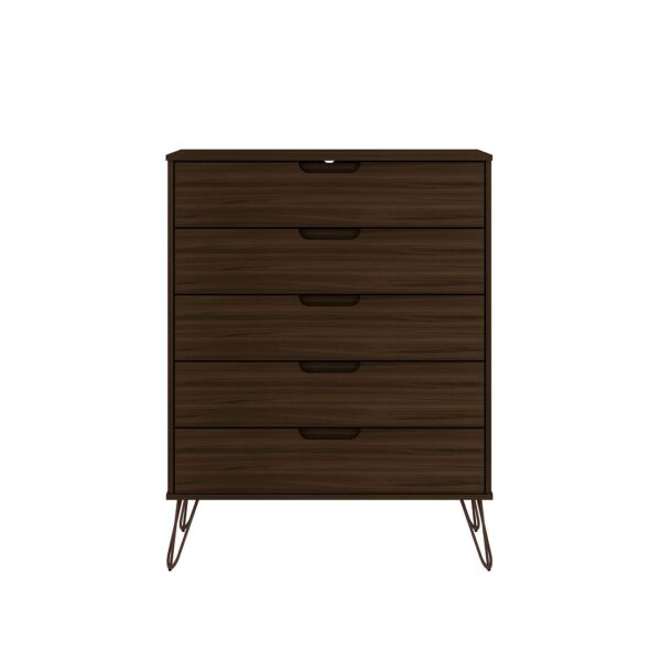 Manhattan Comfort Rockefeller 5-Drawer and 6-Drawer Brown Dresser Set