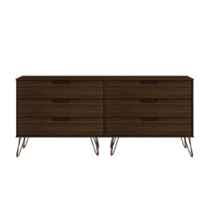 Manhattan Comfort Rockefeller 5-Drawer and 6-Drawer Brown Dresser Set