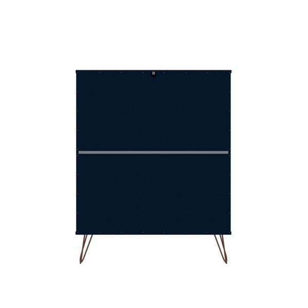 Manhattan Comfort Rockefeller 3-Piece Tatiana Midnight Blue Dresser and Nightstand Set