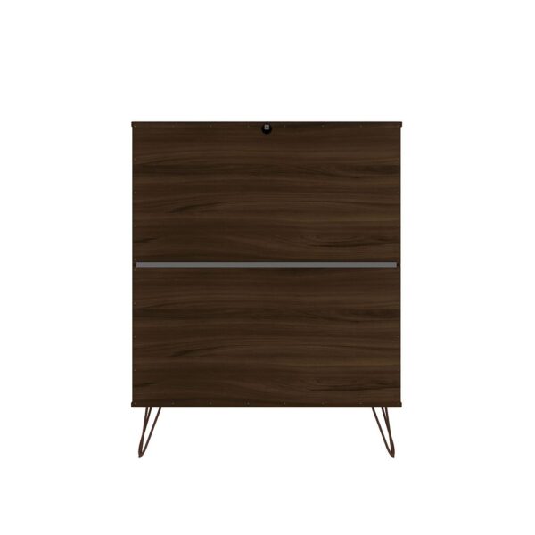 Manhattan Comfort Rockefeller Brown 5-Drawer Dresser and 2-Drawer Nightstand Set