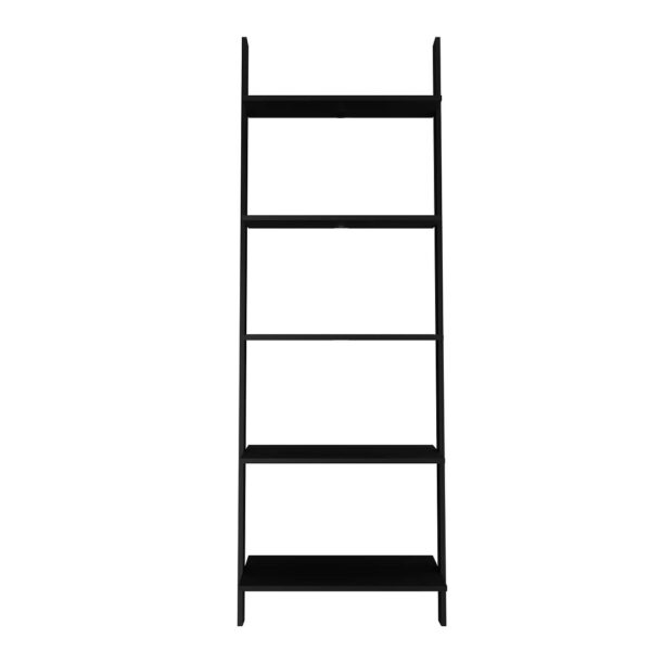 Manhattan Comfort Cooper 5-Shelf Floating Ladder Bookcase in Black