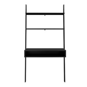 Manhattan Comfort Cooper Ladder Desk with 2 Floating Shelves in Black