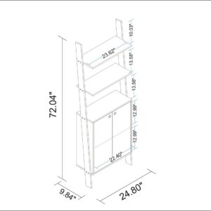 Manhattan Comfort Cooper Ladder Display Cabinet with 2 Floating Shelves in White