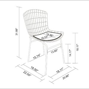 Manhattan Comfort Madeline Chair with Seat Cushion in Rose Pink Gold and Black