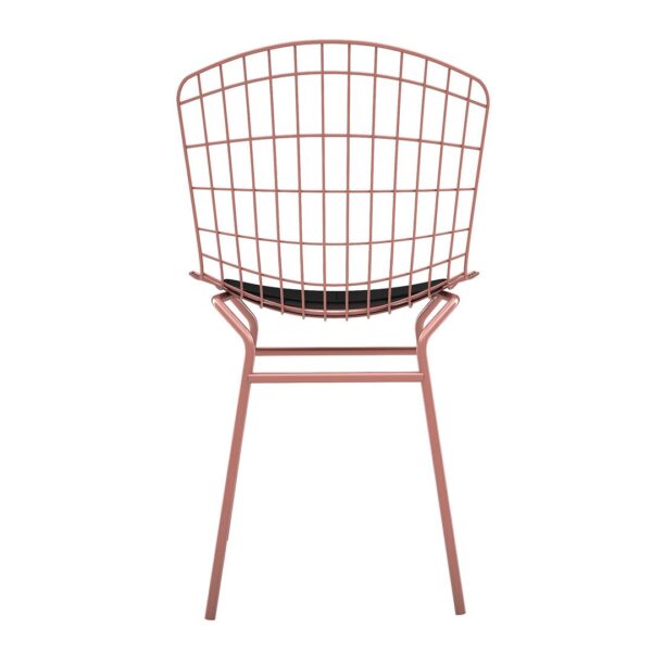 Manhattan Comfort Madeline Chair with Seat Cushion in Rose Pink Gold and Black