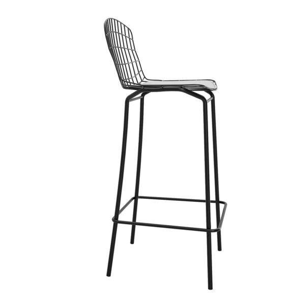 Manhattan Comfort Madeline 41.73" Barstool with Seat Cushion in Black and White