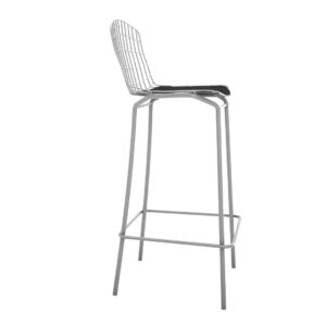 Manhattan Comfort Madeline 41.73" Barstool with Seat Cushion in Charcoal Grey and Black