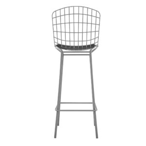 Manhattan Comfort Madeline 41.73" Barstool with Seat Cushion in Charcoal Grey and Black