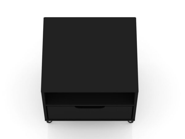 Manhattan Comfort Rockefeller 1-Drawer Black Nightstand (Set of 2)