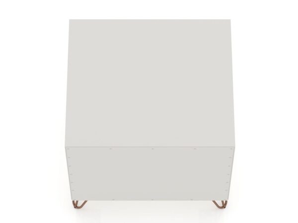 Manhattan Comfort Rockefeller 1-Drawer Off White and Nature Nightstand (Set of 2)