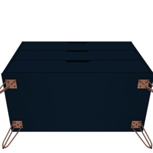 Manhattan Comfort Rockefeller 3-Drawer Tatiana Midnight Blue Dresser (Set of 2)