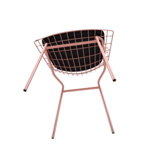 Manhattan Comfort Madeline Chair, Set of 2 with Seat Cushion in Rose Pink Gold and Black