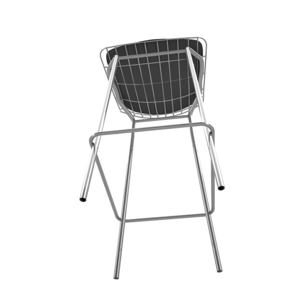 Manhattan Comfort Madeline 41.73" Barstool, Set of 2 in Silver and Black