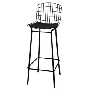 Manhattan Comfort Madeline 41.73" Barstool, Set of 2 with Seat Cushion in Black