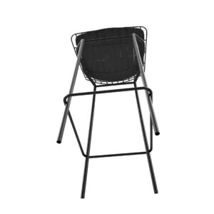 Manhattan Comfort Madeline 41.73" Barstool, Set of 2 with Seat Cushion in Black