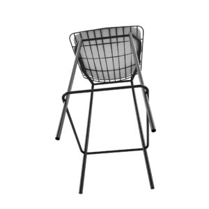 Manhattan Comfort Madeline 41.73" Barstool, Set of 2 with Seat Cushion in Black and White