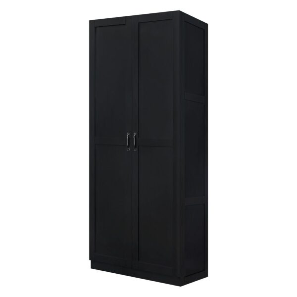 Manhattan Comfort Hopkins Storage Closet 4.0 in Black - Set of 2