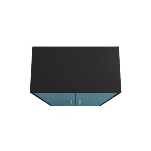 Manhattan Comfort Eiffel Storage Cabinet in Matte Black and Aqua Blue (Set of 2)