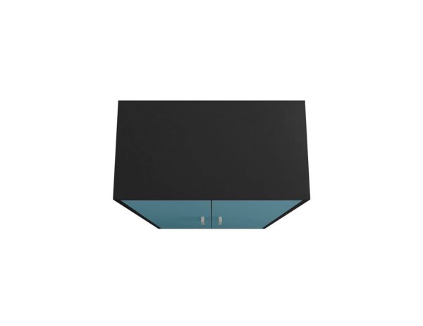 Manhattan Comfort Eiffel Storage Cabinet in Matte Black and Aqua Blue (Set of 2)