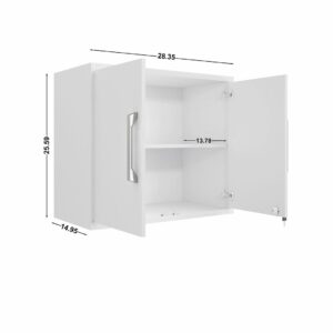 Manhattan Comfort Eiffel Floating Garage Cabinet in White (Set of 2)