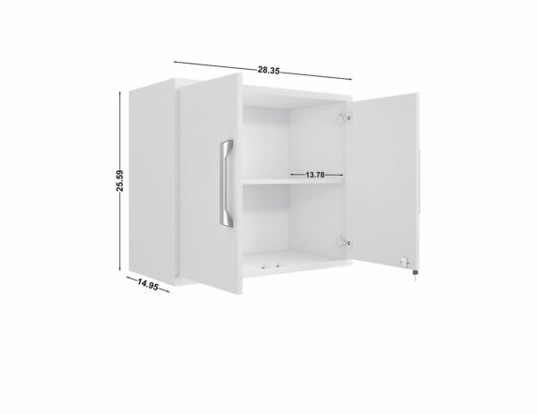 Manhattan Comfort Eiffel Floating Garage Cabinet in White (Set of 2)