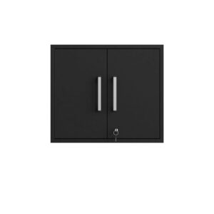 Manhattan Comfort Eiffel Floating Garage Cabinet in Matte Black (Set of 2)