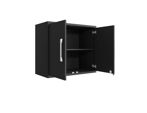 Manhattan Comfort Eiffel Floating Garage Cabinet in Matte Black (Set of 2)