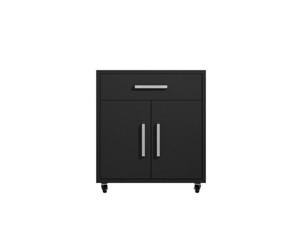 Manhattan Comfort Eiffel Mobile Garage Cabinet in Matte Black (Set of 2)