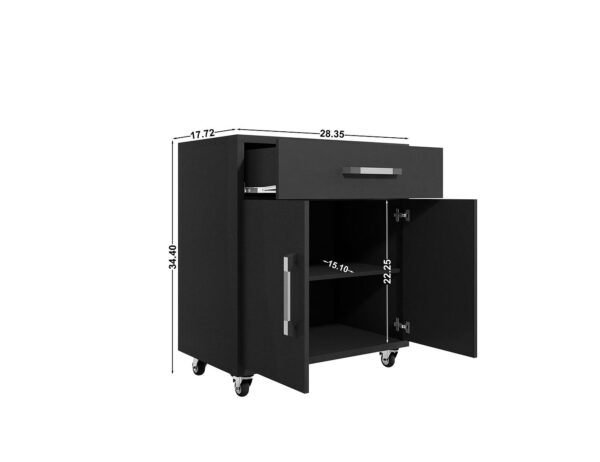 Manhattan Comfort Eiffel 2-Piece Storage Garage Set in Matte Black